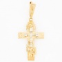 Крестик из комбинированного золота 585 пробы c 4 бриллиантами Л18109016 фото 1