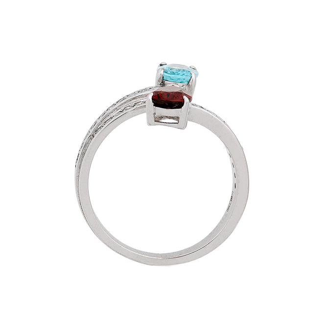 Кольцо из золота 750 пробы c гранатом, турмалином и бриллиантами, Л 2812 3924 за 121000