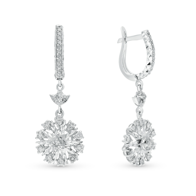 Серьги из золота 750 пробы c бриллиантами