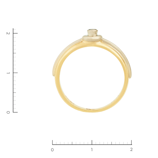 Кольцо из комбинированного золота 750 пробы c 1 бриллиантом, Л23157855 за 23940
