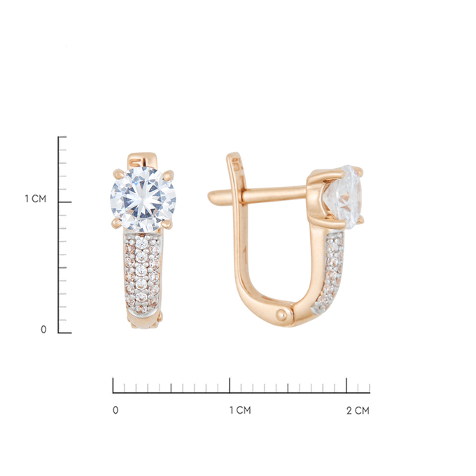 Серьги из золота 585 пробы c фианитами, Л 3014 2459 за 19200