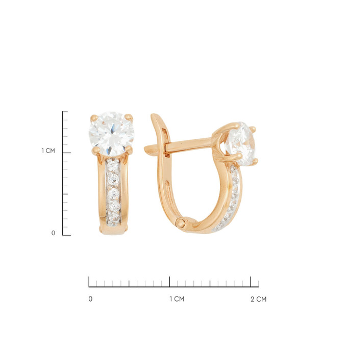 Серьги из золота 585 пробы с фианитами, Ц О007 5479 за 23000