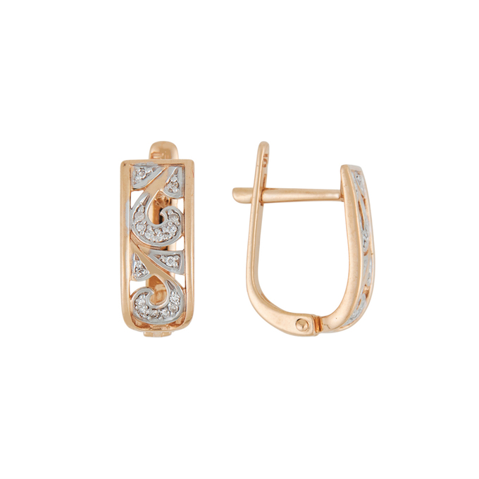 Серьги из золота 585 пробы c бриллиантами, Л 7302 8928 за 20400