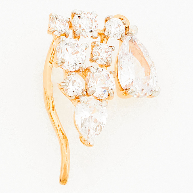 Серьги из золота 585 пробы c фианитами