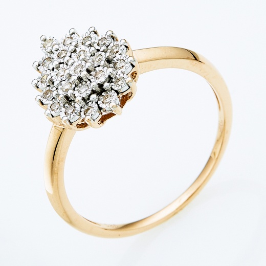 Кольцо из комбинированного золота 585 пробы c 22 бриллиантами Л36053123 фото 1