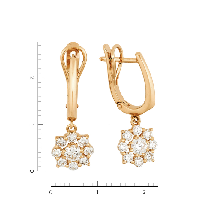 Серьги из золота 585 пробы с бриллиантами, Л 2810 0745 за 110000