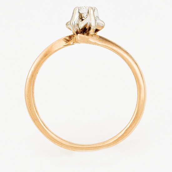 Кольцо из комбинированного золота 585 пробы c 1 бриллиантом, Л11145432 за 11750
