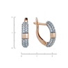 Серьги из красного золота 585 пробы c 72 фианитами