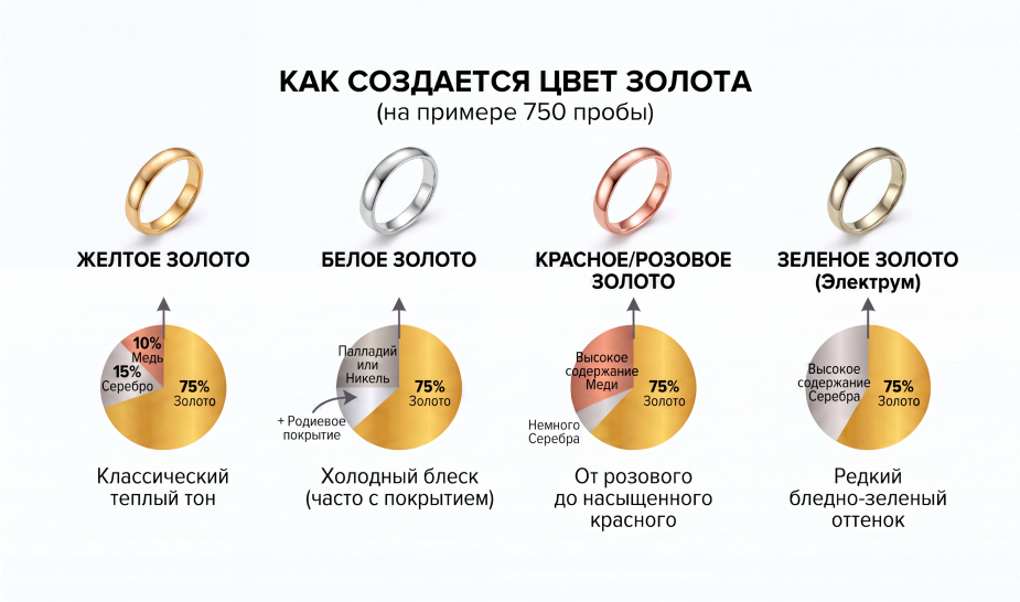 Состав золота 750 пробы