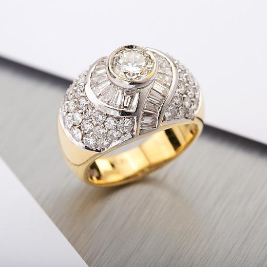 Кольцо из комбинированного золота 750 пробы c 71 бриллиантами Л33066466 фото 1